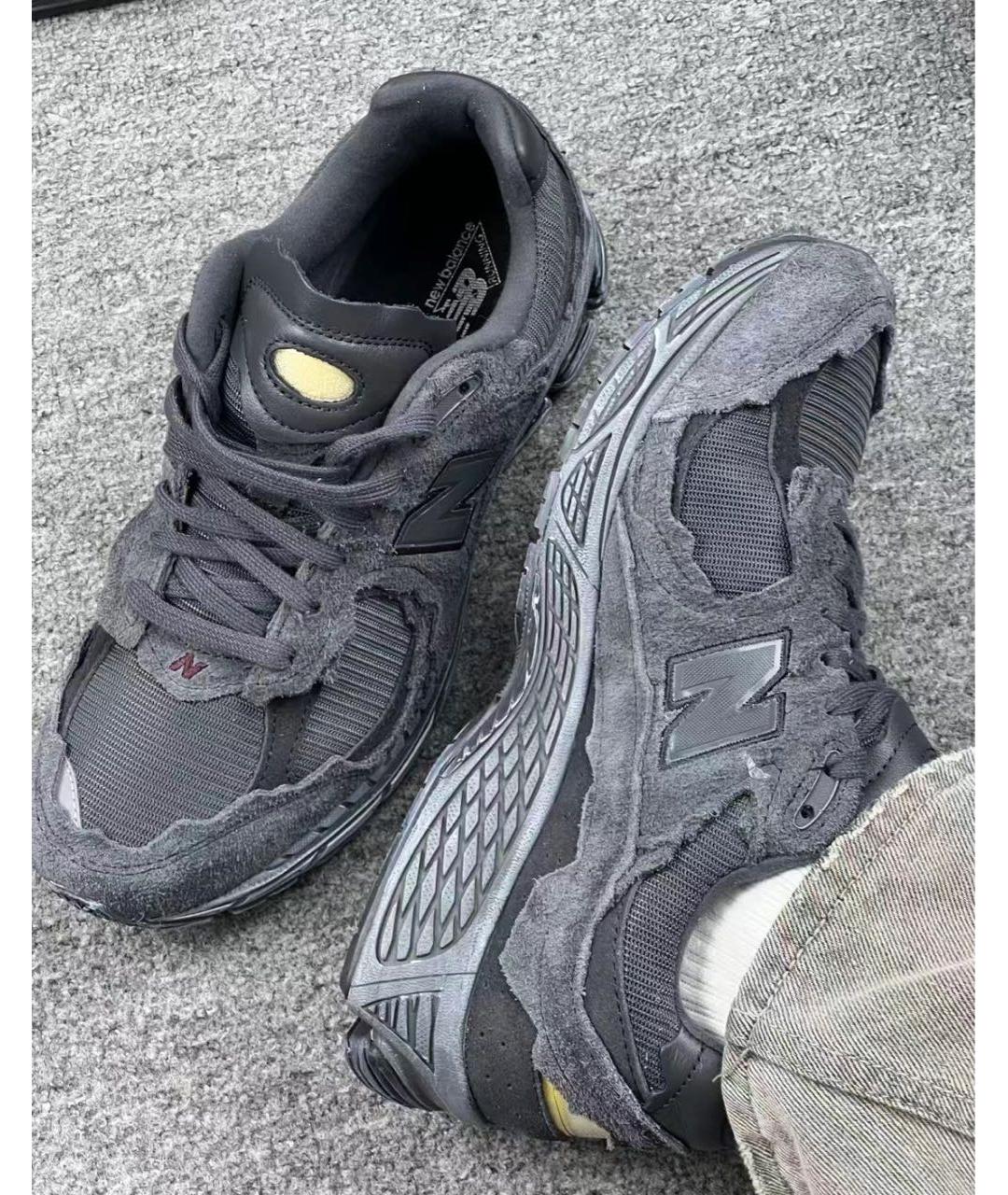 NEW BALANCE Антрацитовые замшевые низкие кроссовки / кеды, фото 7