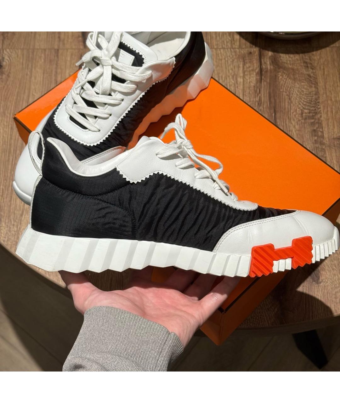 HERMES Белые кожаные высокие кроссовки / кеды, фото 5