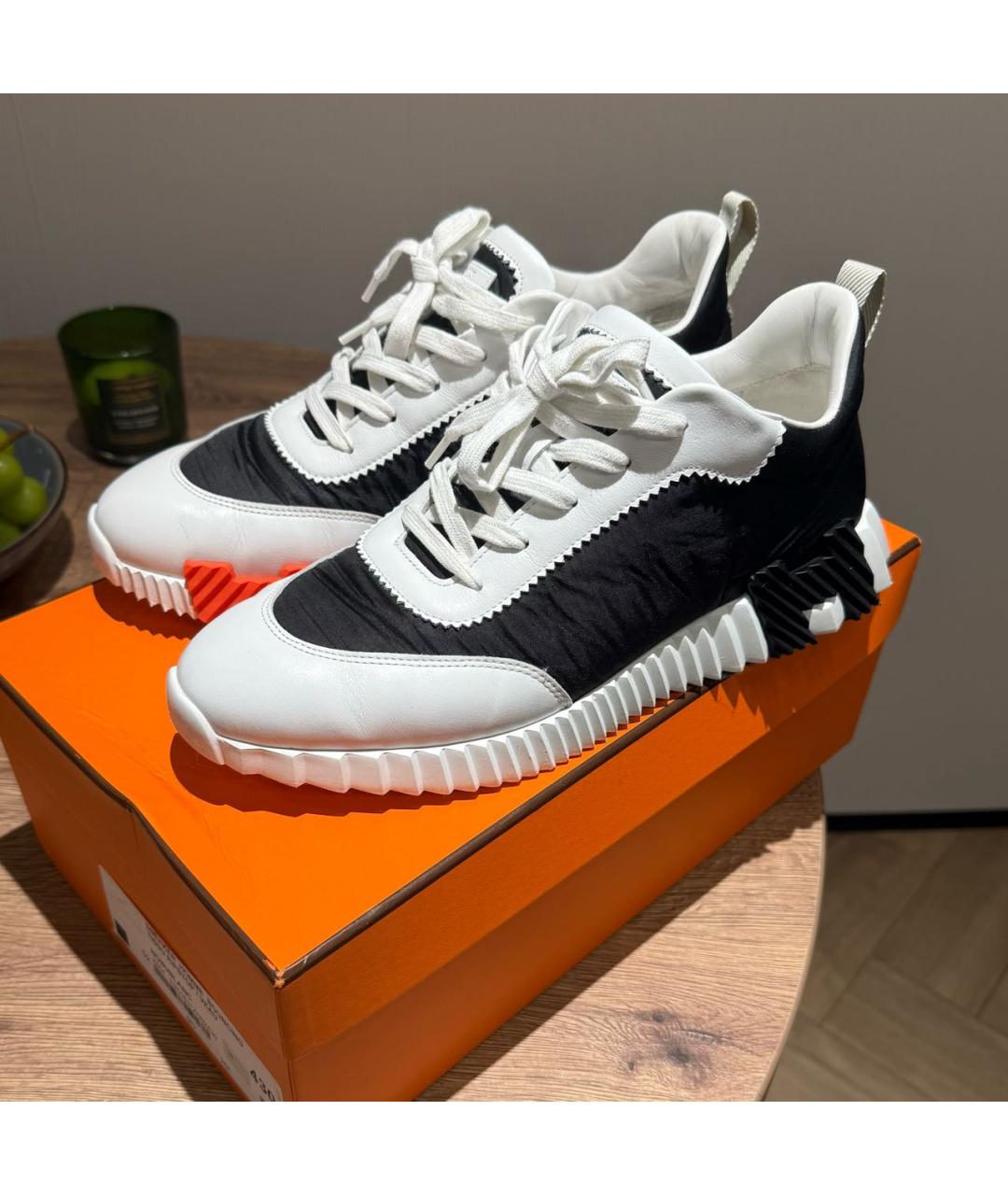 HERMES Белые кожаные высокие кроссовки / кеды, фото 2