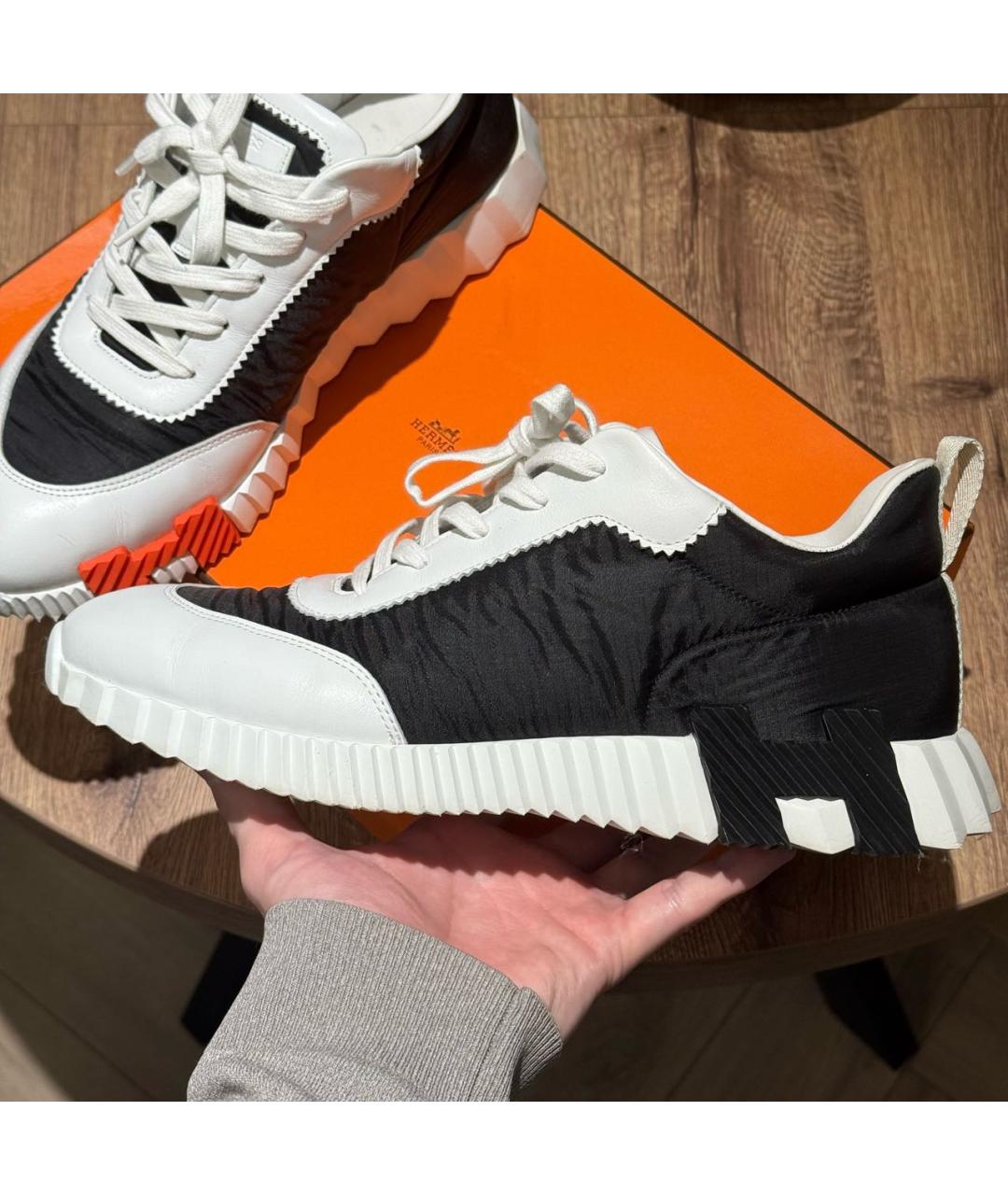 HERMES Белые кожаные высокие кроссовки / кеды, фото 9