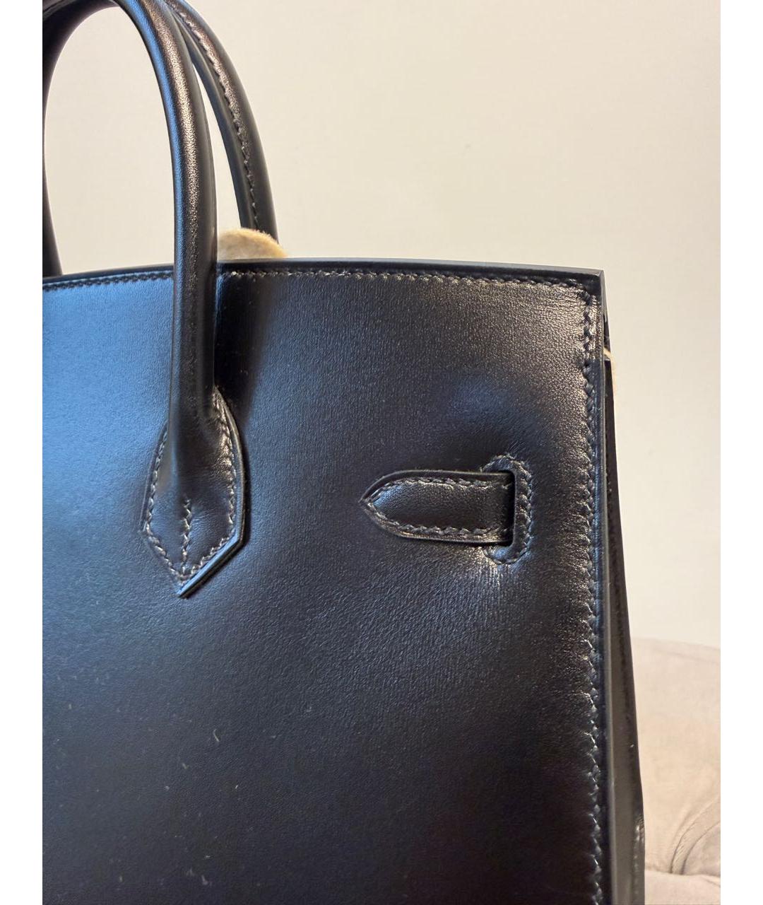 HERMES Черная кожаная сумка с короткими ручками, фото 4