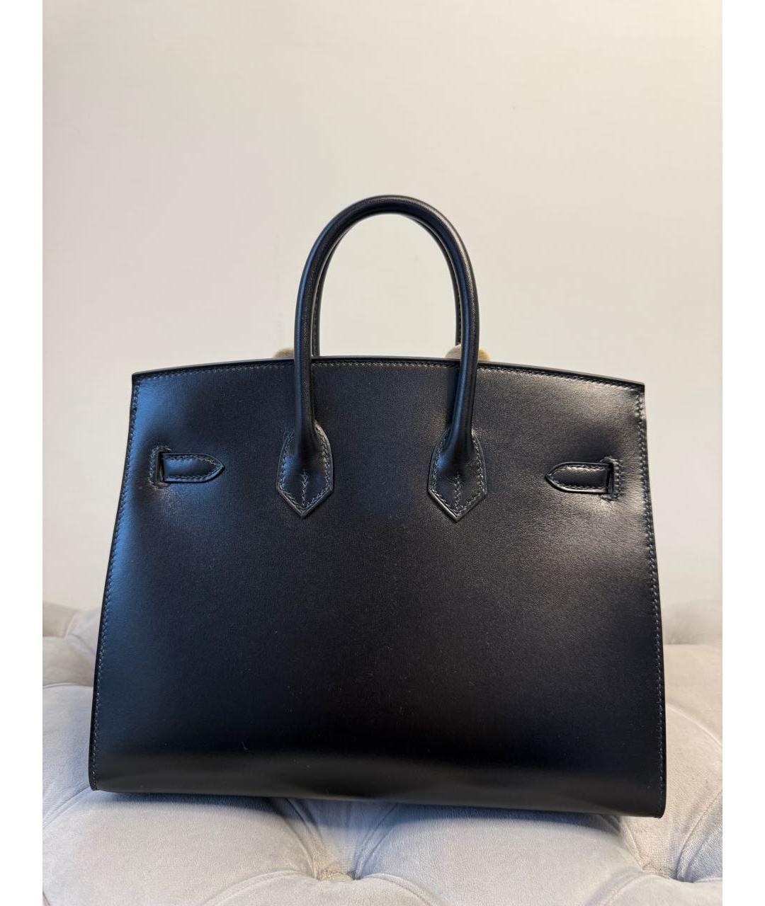 HERMES Черная кожаная сумка с короткими ручками, фото 2