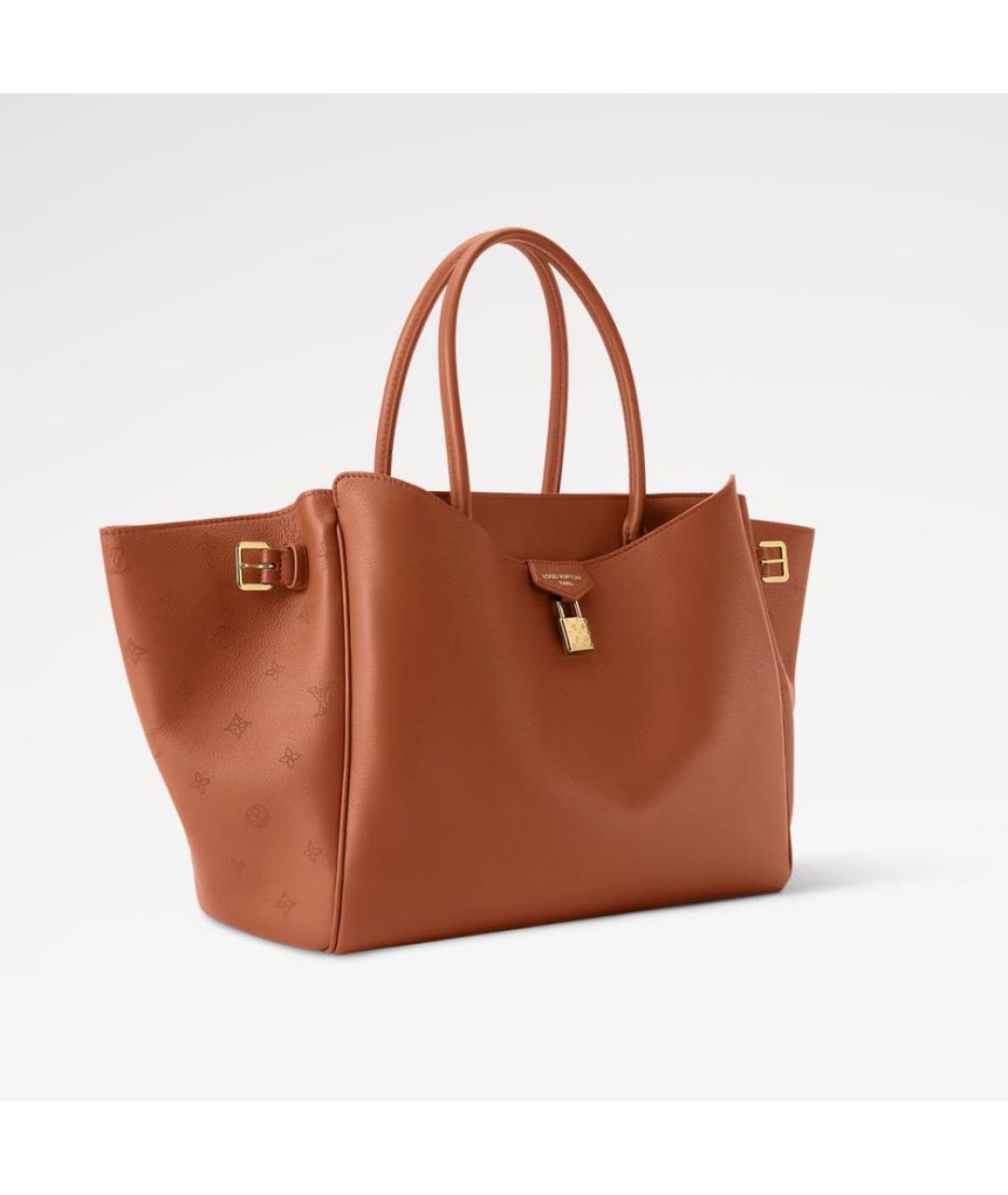 LOUIS VUITTON Коричневая кожаная сумка тоут, фото 2