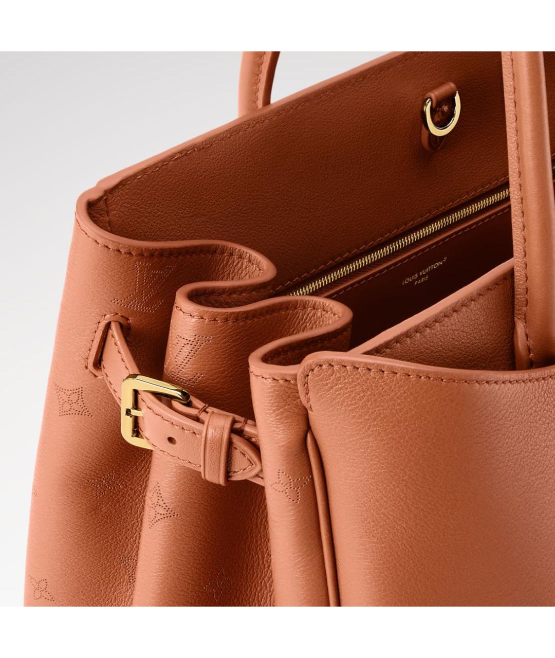 LOUIS VUITTON Коричневая кожаная сумка тоут, фото 4