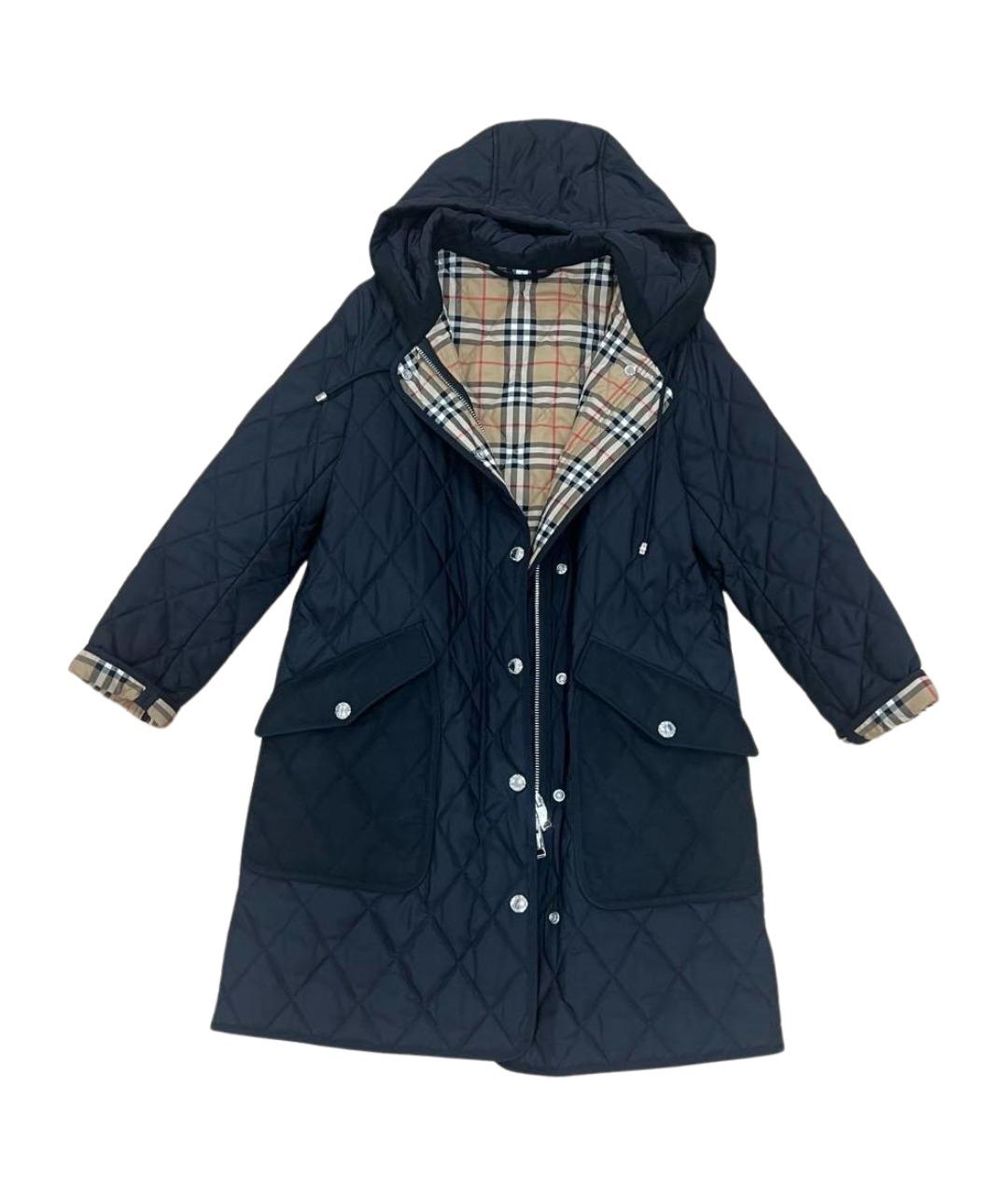 BURBERRY Черное хлопковое пальто, фото 1