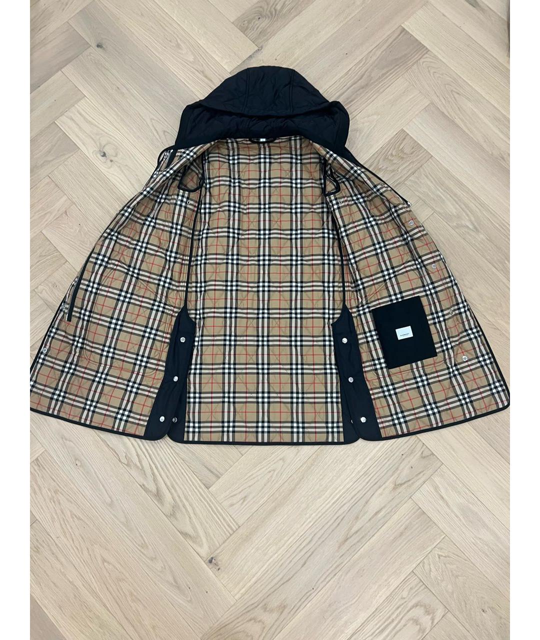 BURBERRY Черное хлопковое пальто, фото 4