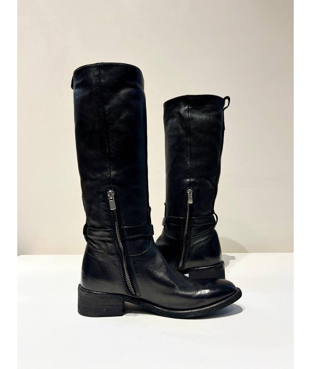 OFFICINE CREATIVE Черные кожаные сапоги, фото 2