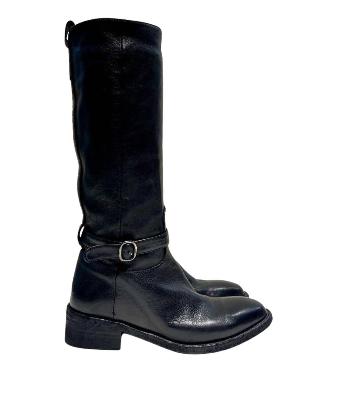 OFFICINE CREATIVE Черные кожаные сапоги, фото 1