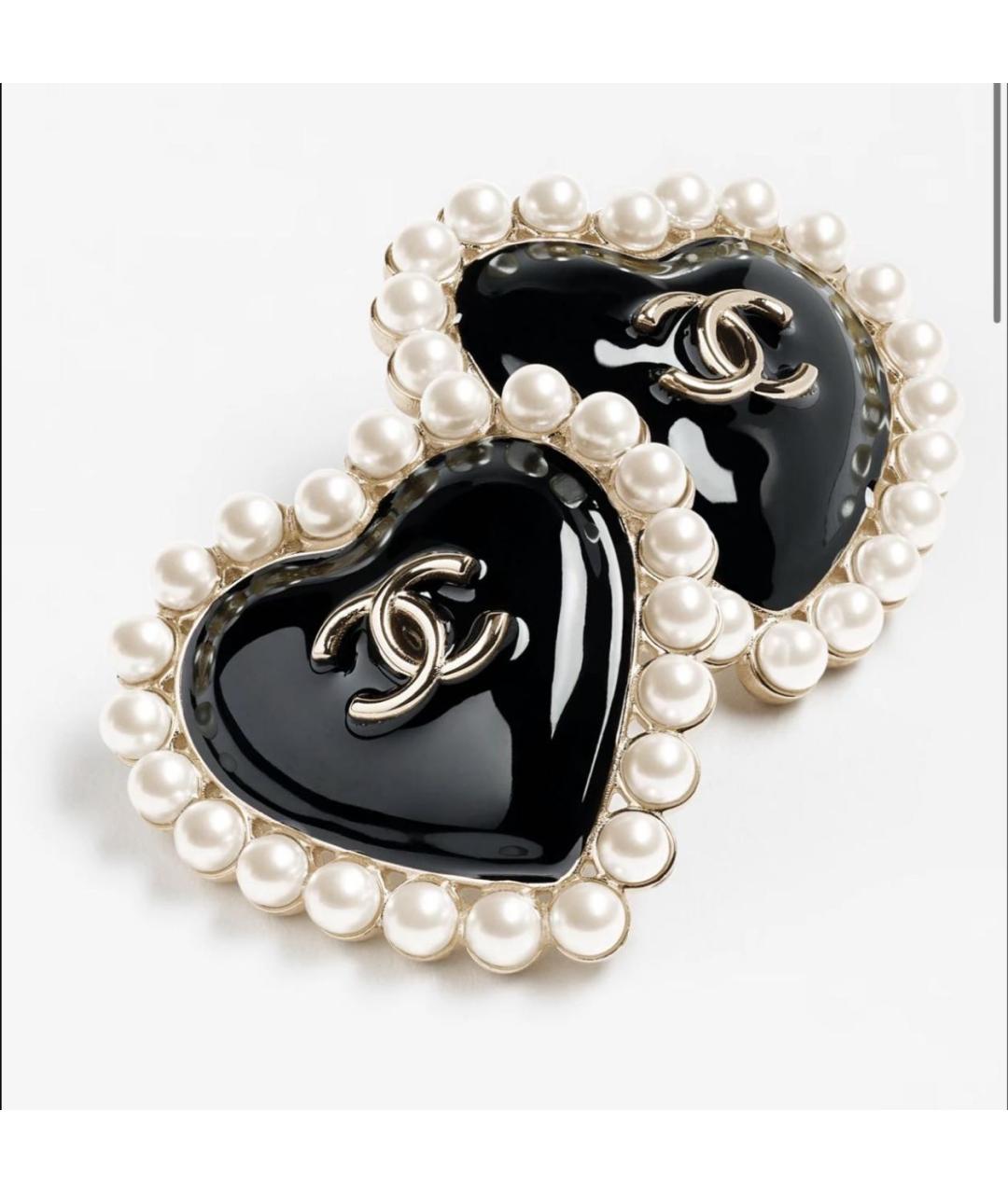 CHANEL Черные металлические серьги, фото 2