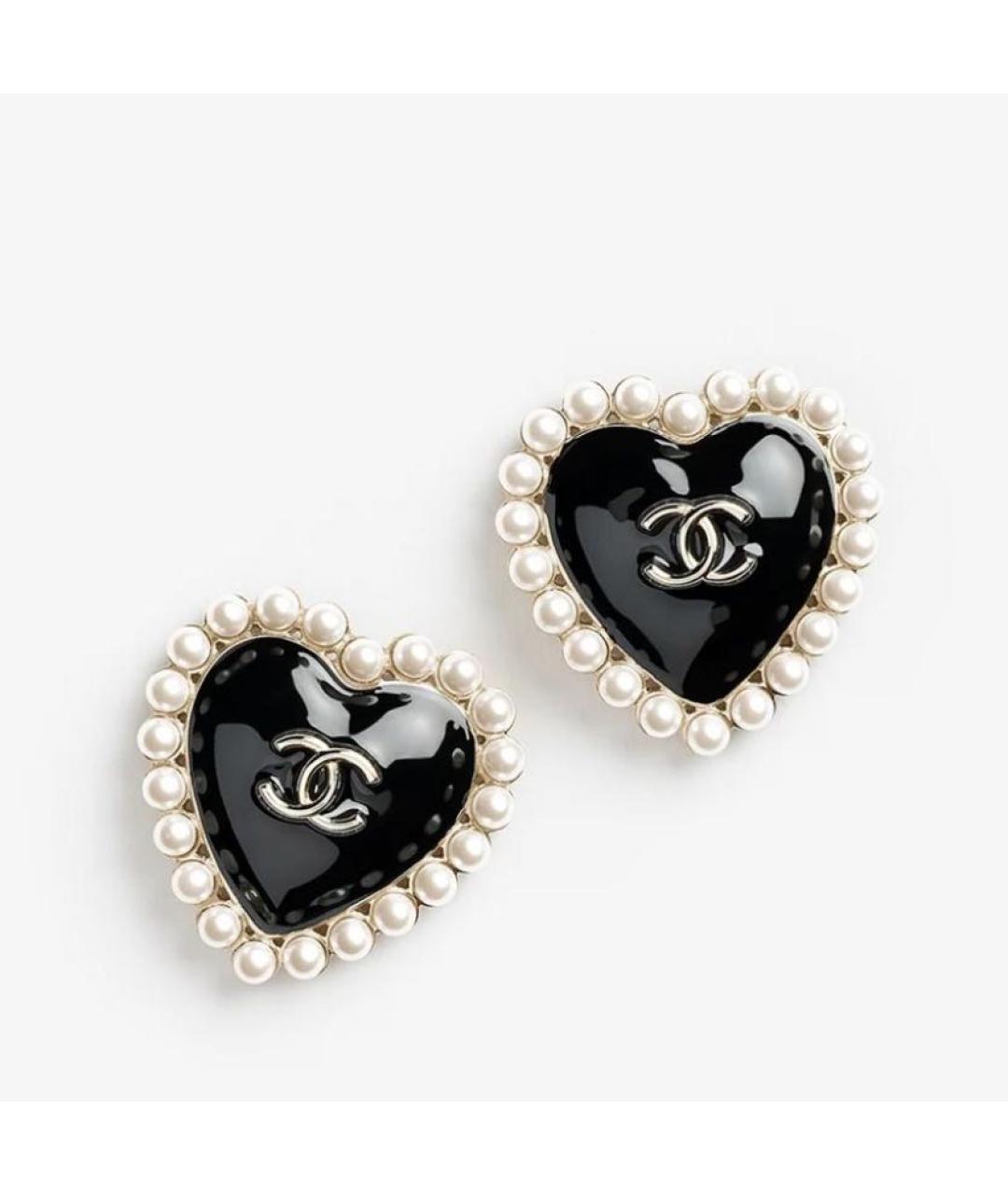 CHANEL Черные металлические серьги, фото 3