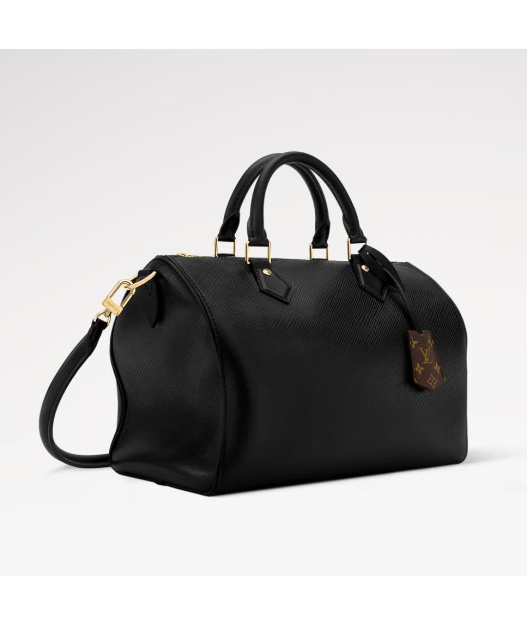 LOUIS VUITTON Черная кожаная сумка тоут, фото 3