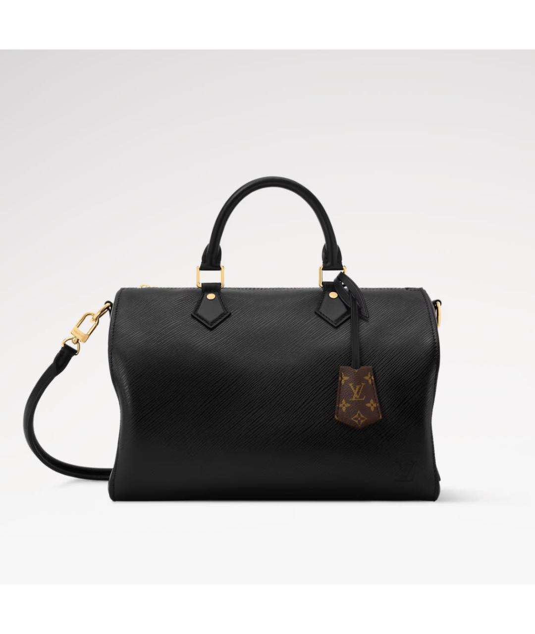 LOUIS VUITTON Черная кожаная сумка тоут, фото 5