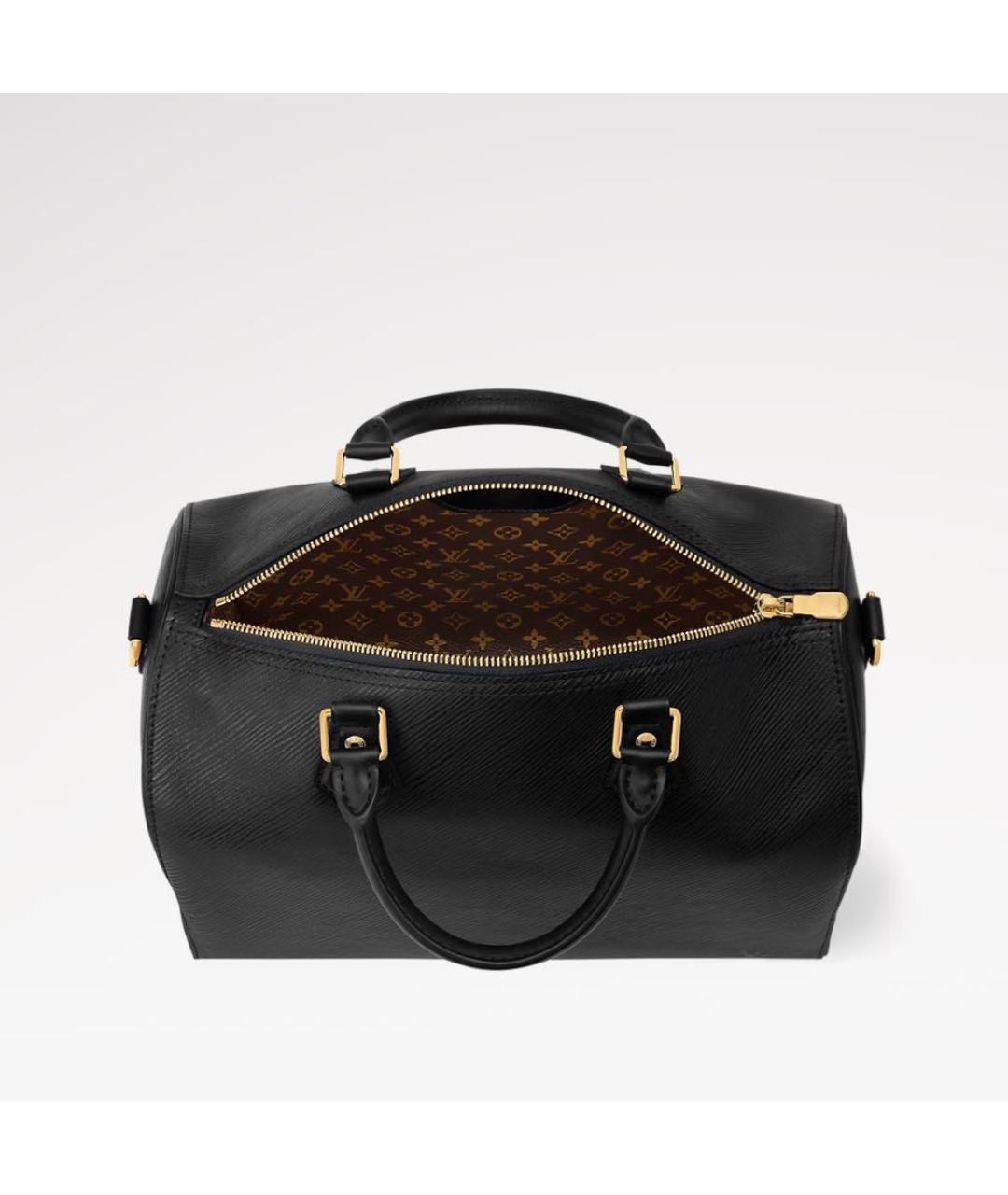 LOUIS VUITTON Черная кожаная сумка тоут, фото 4