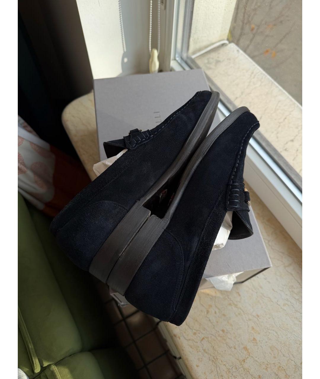 BRIONI Черные замшевые лоферы, фото 6