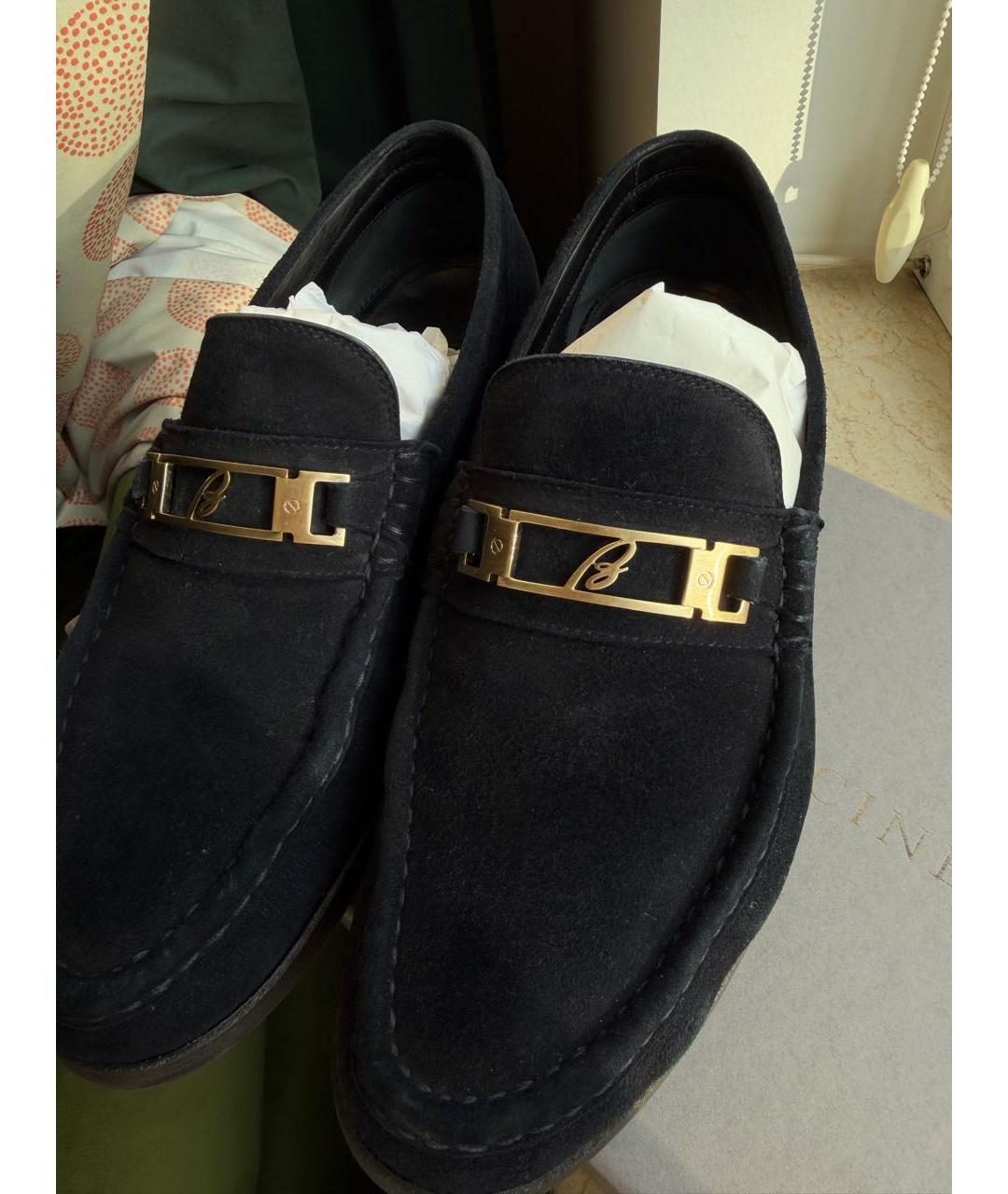 BRIONI Черные замшевые лоферы, фото 5