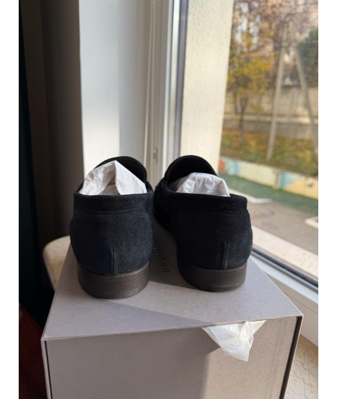 BRIONI Черные замшевые лоферы, фото 4