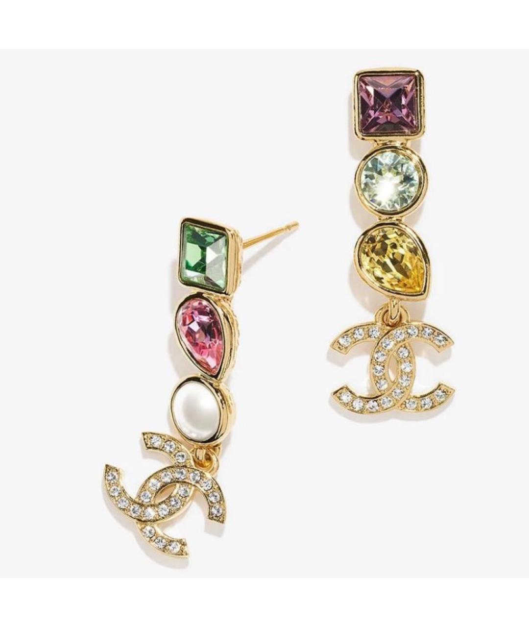 CHANEL Золотые металлические серьги, фото 4