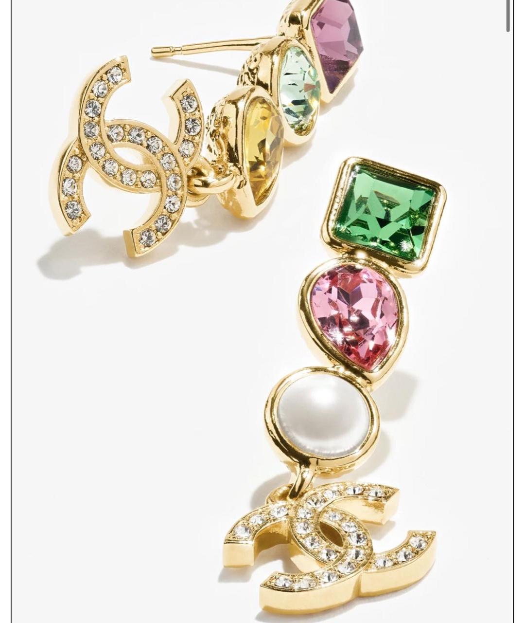 CHANEL Золотые металлические серьги, фото 2