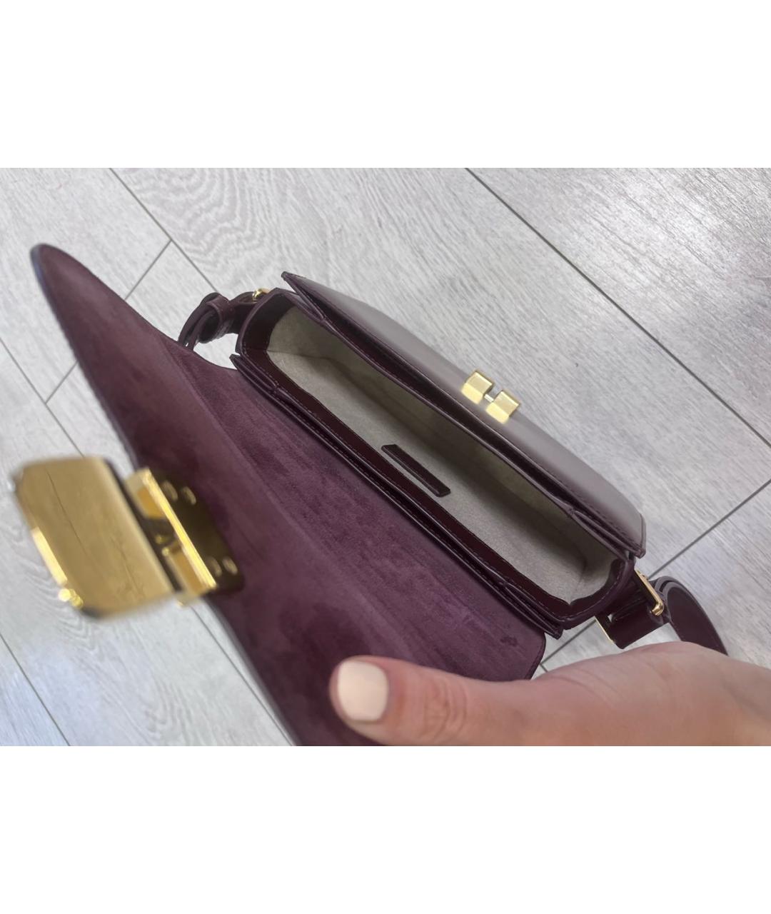A.P.C. Бордовая кожаная сумка через плечо, фото 4