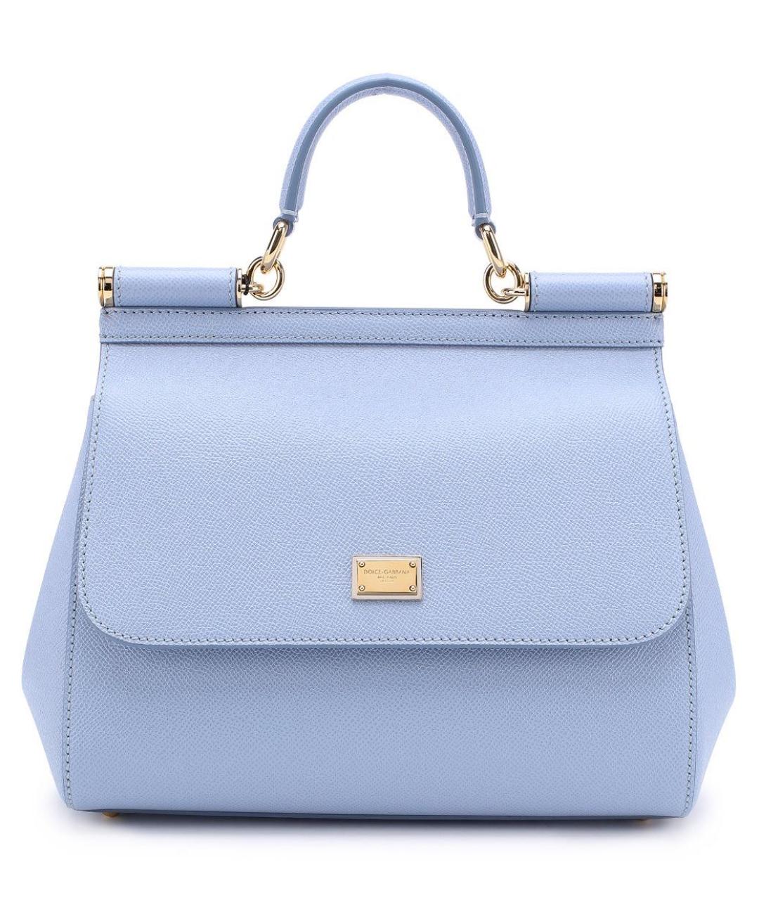 DOLCE&GABBANA Голубая кожаная сумка через плечо, фото 9