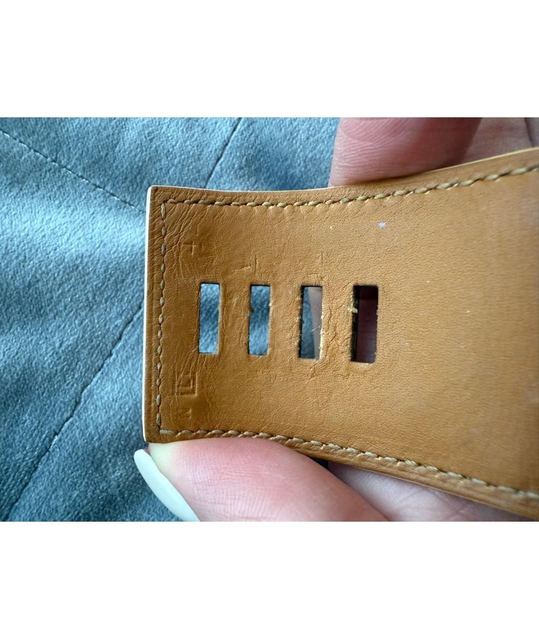 HERMES Белый кожаный браслет, фото 6