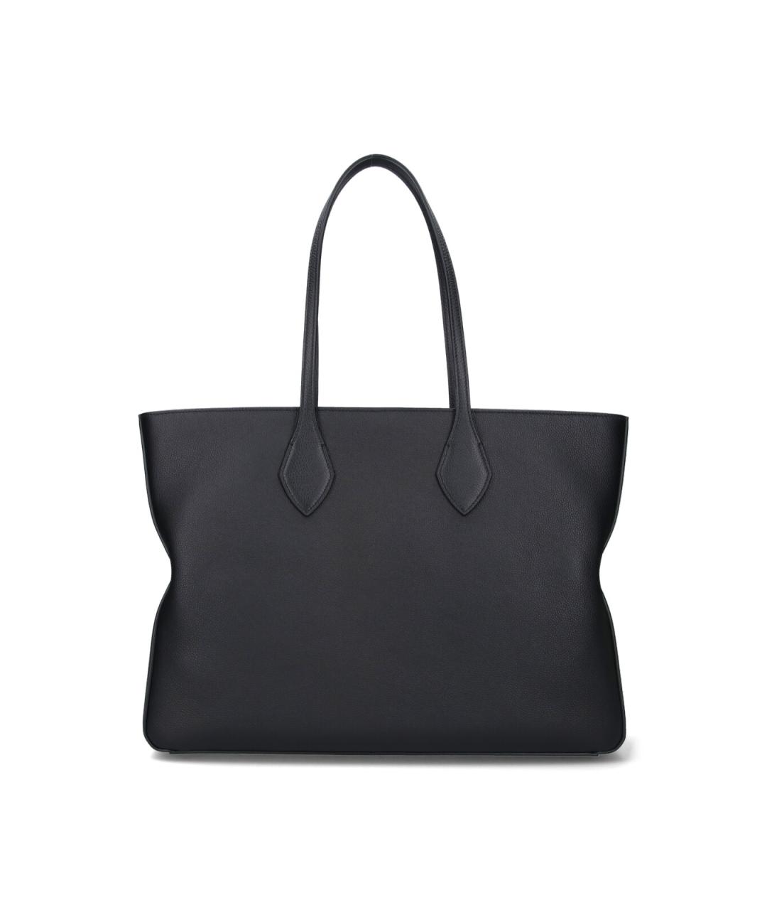 FERRAGAMO Черная кожаная сумка тоут, фото 3