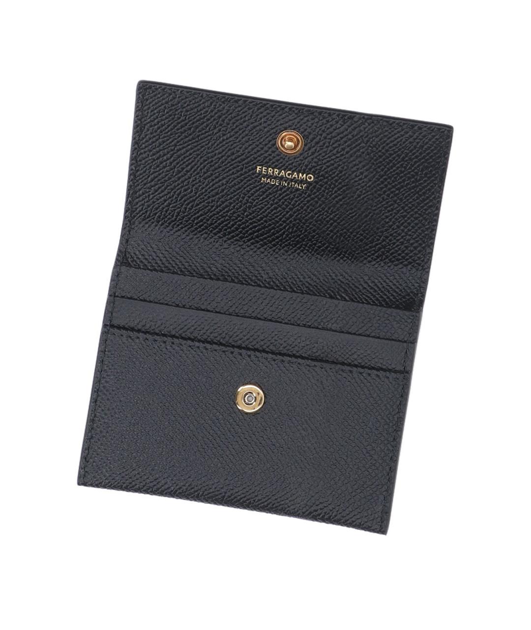 FERRAGAMO Черный кожаный кардхолдер, фото 3