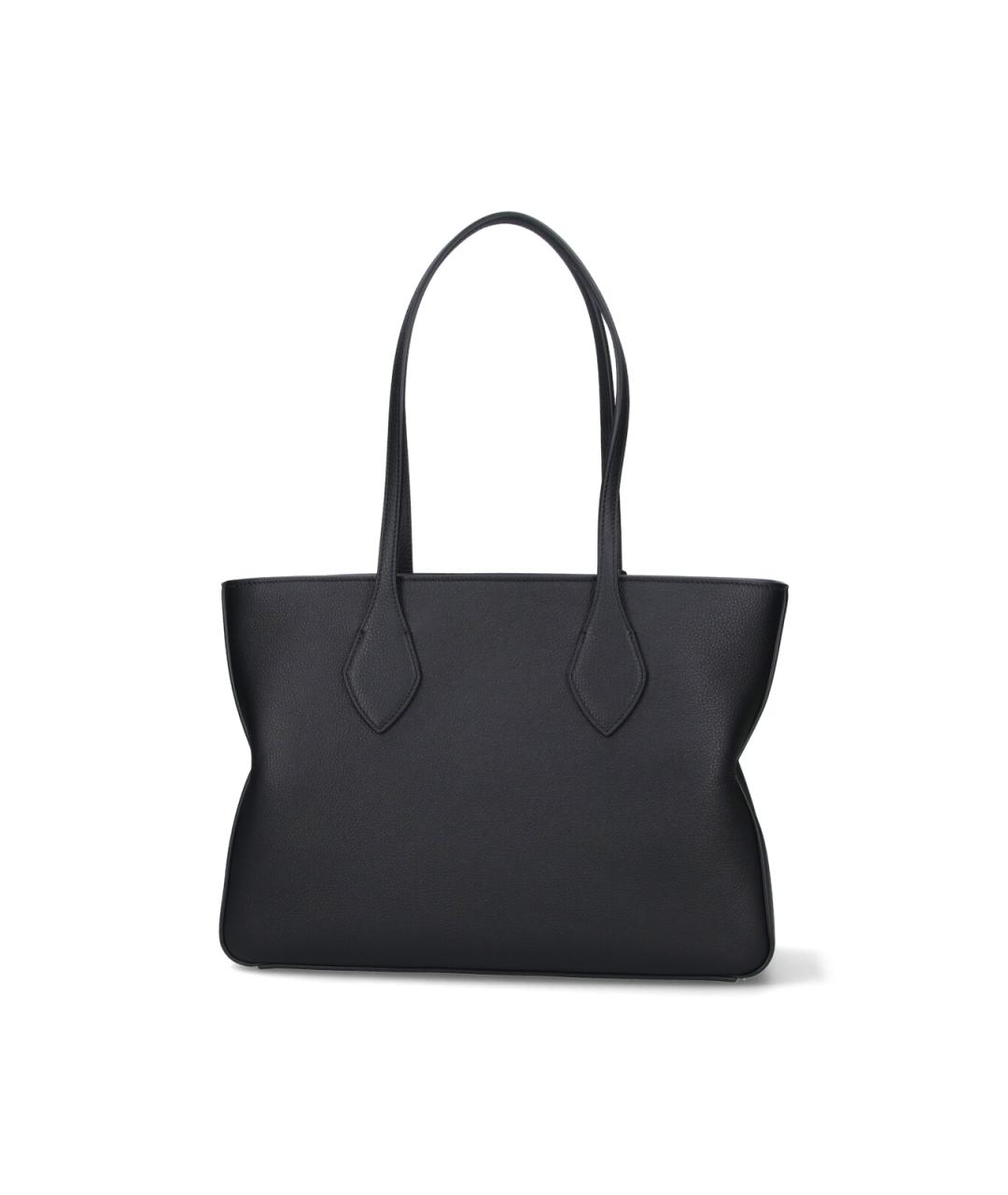 FERRAGAMO Черная кожаная сумка тоут, фото 3