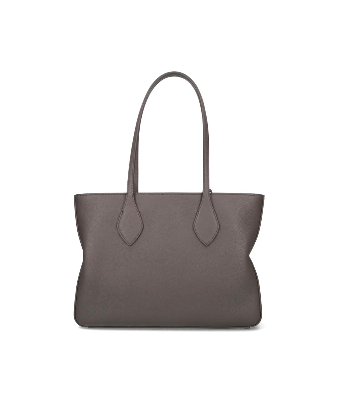 FERRAGAMO Серая кожаная сумка тоут, фото 3