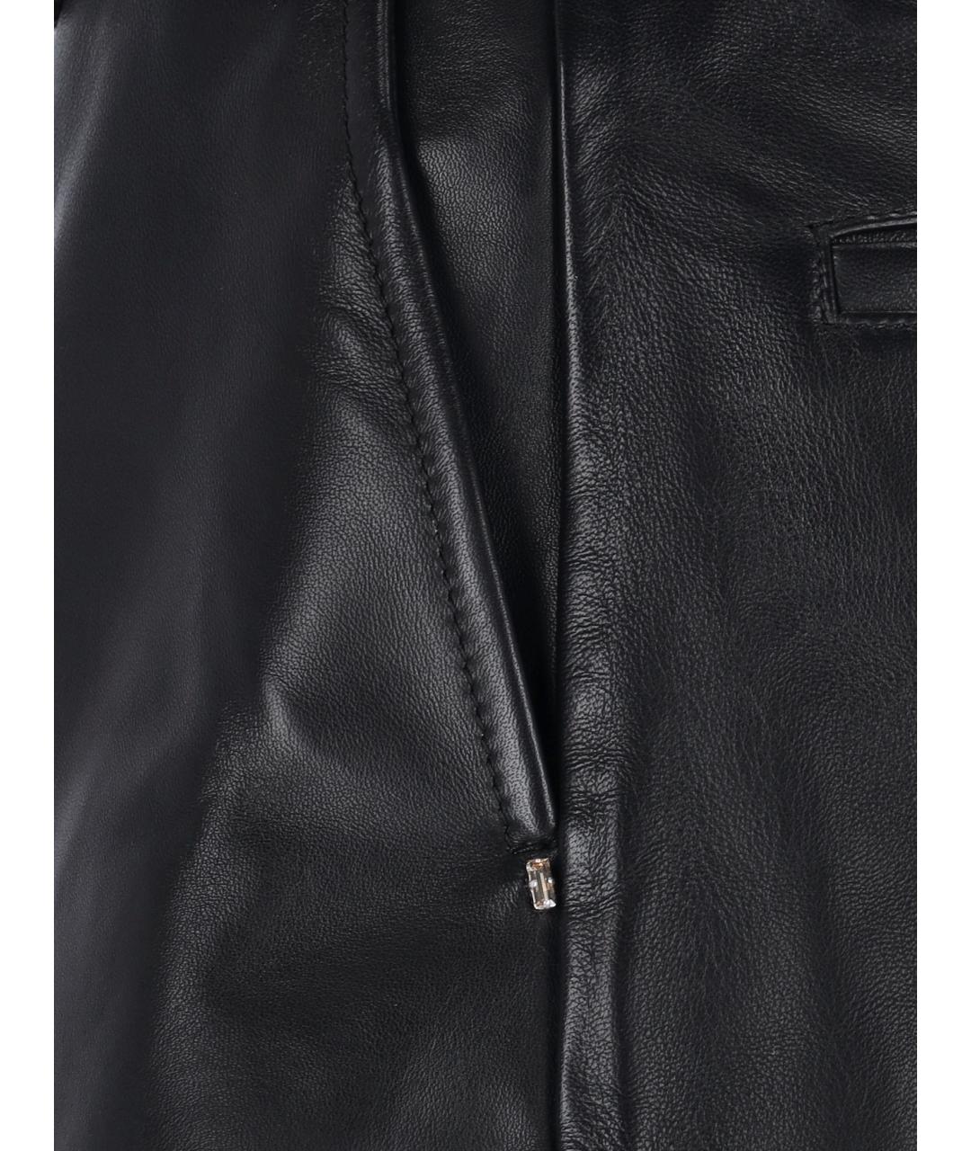 SPORTMAX Черные кожаные шорты, фото 3