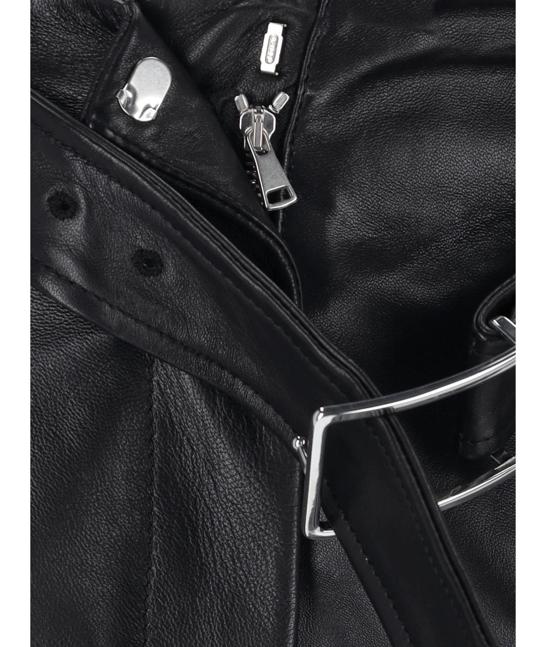 SPORTMAX Черные кожаные шорты, фото 4