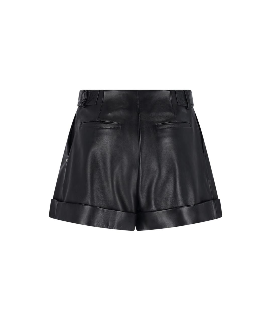 SPORTMAX Черные кожаные шорты, фото 2