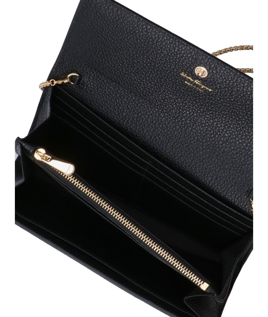 FERRAGAMO Черный кожаный кошелек, фото 4