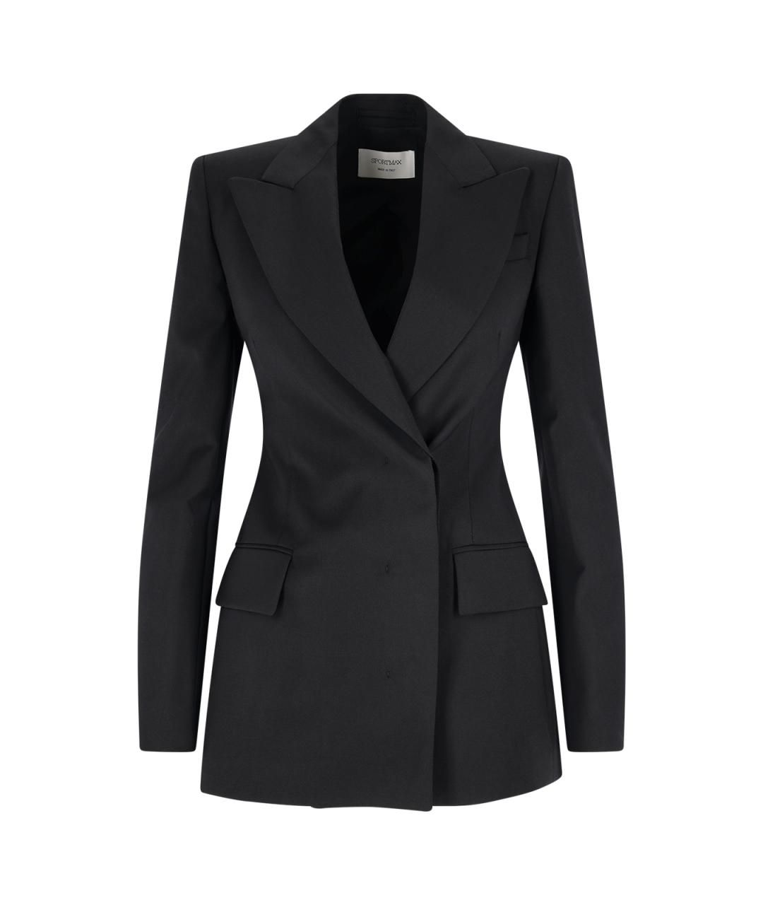 SPORTMAX Черный шерстяной жакет/пиджак, фото 1