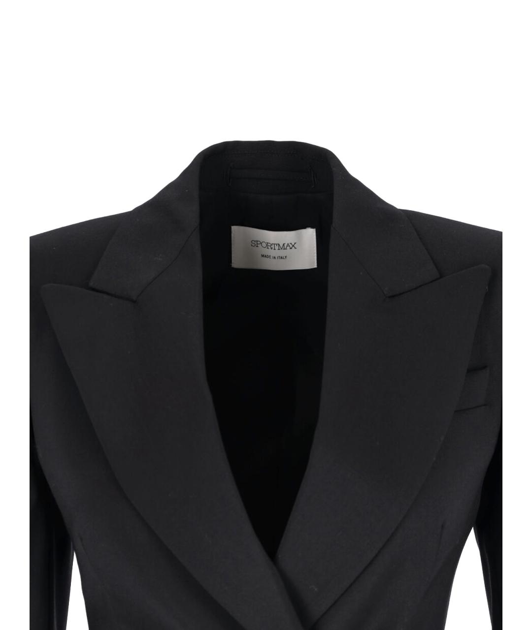 SPORTMAX Черный шерстяной жакет/пиджак, фото 4