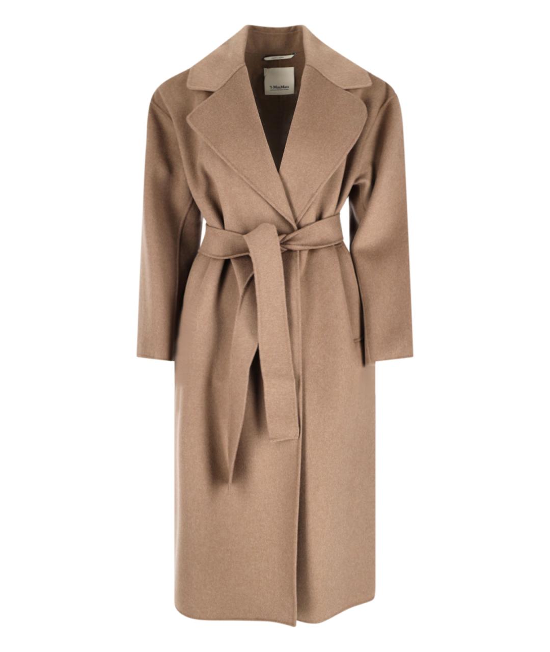 'S MAX MARA Коричневое шерстяное пальто, фото 3