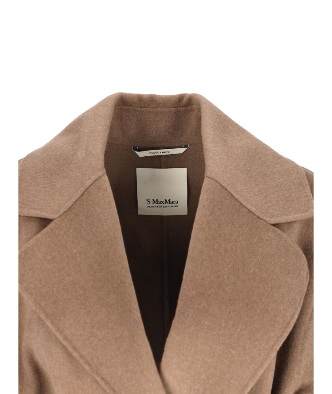 'S MAX MARA Коричневое шерстяное пальто, фото 4