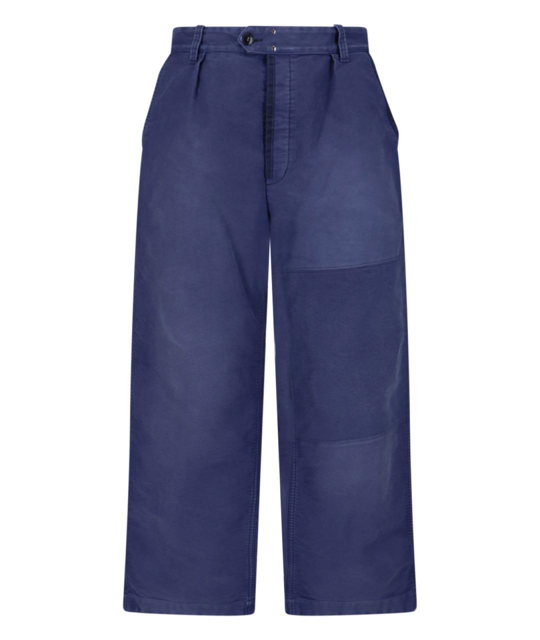MAISON MARGIELA Синие хлопковые повседневные брюки, фото 1