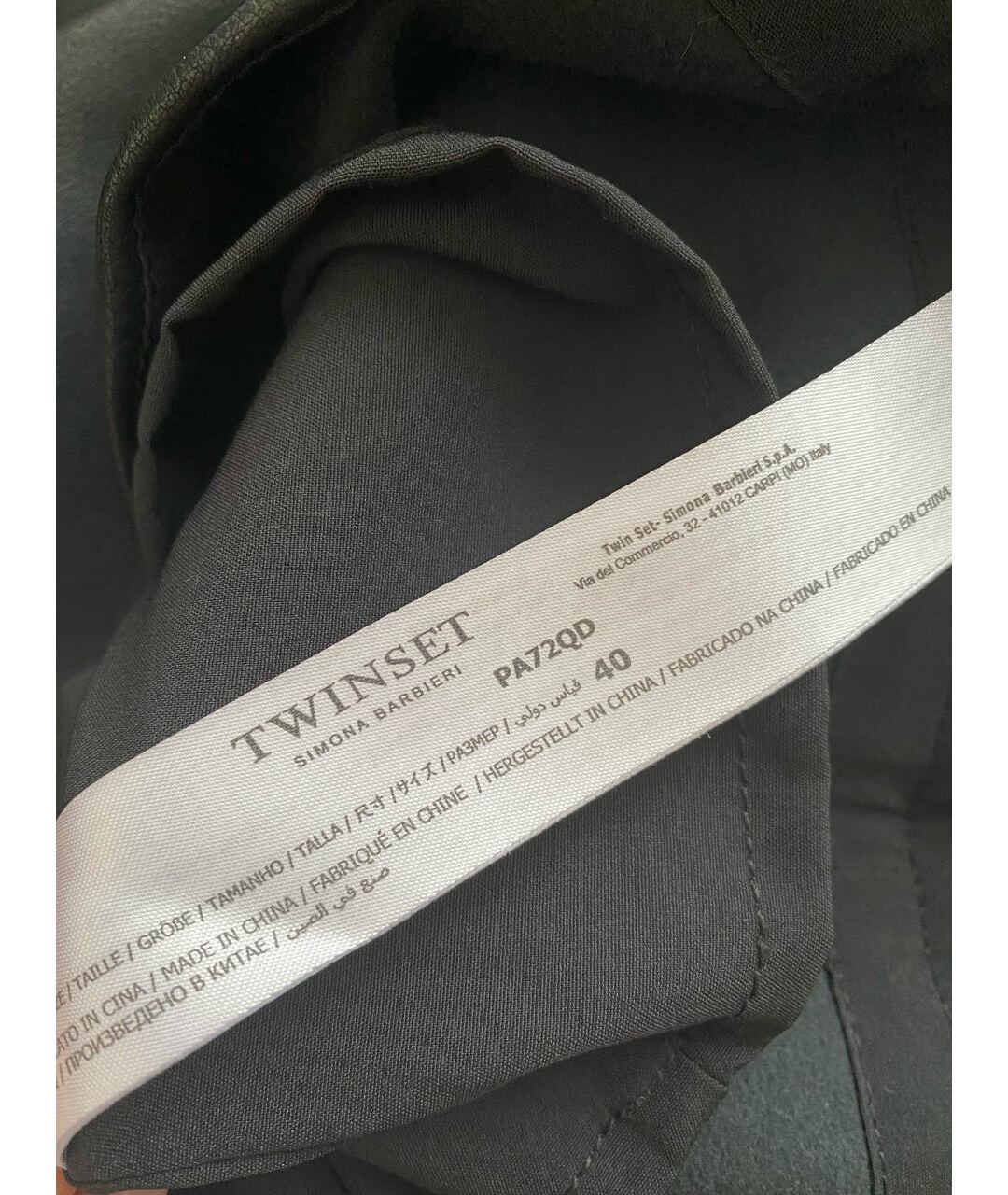 TWIN-SET Черное полиуретановое повседневное платье, фото 5