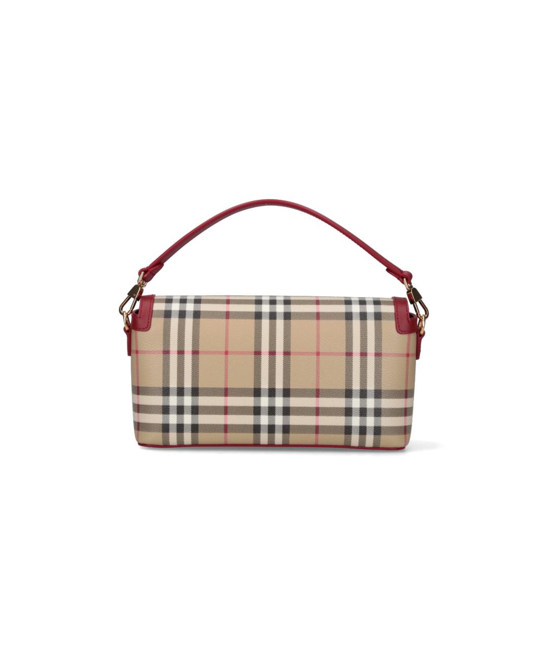 BURBERRY Бежевая сумка с короткими ручками из искусственной кожи, фото 3