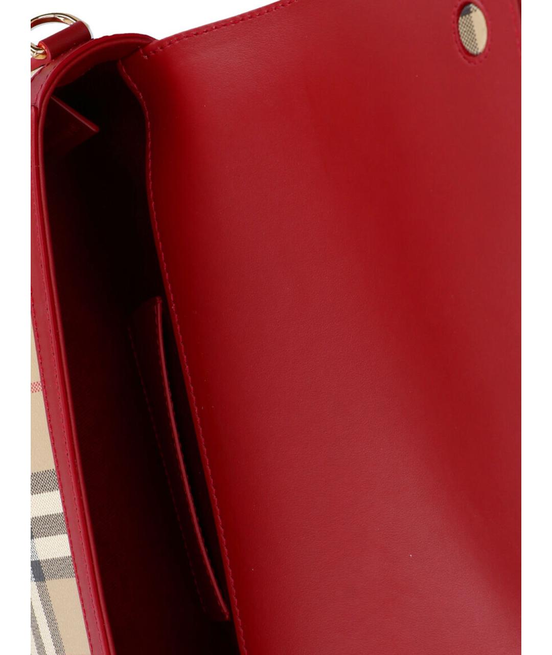 BURBERRY Бежевая сумка с короткими ручками из искусственной кожи, фото 4