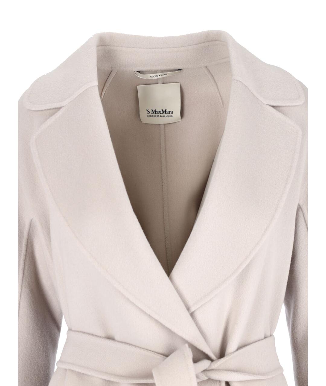 'S MAX MARA Бежевое шерстяное пальто, фото 4