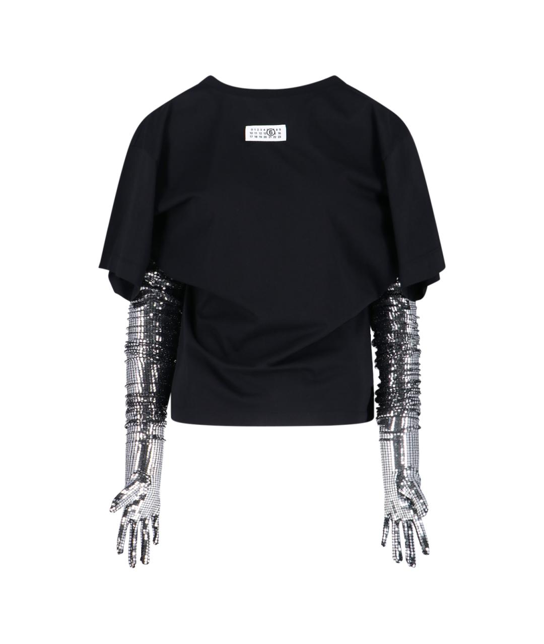 MM6 MAISON MARGIELA Черная хлопковая футболка, фото 3