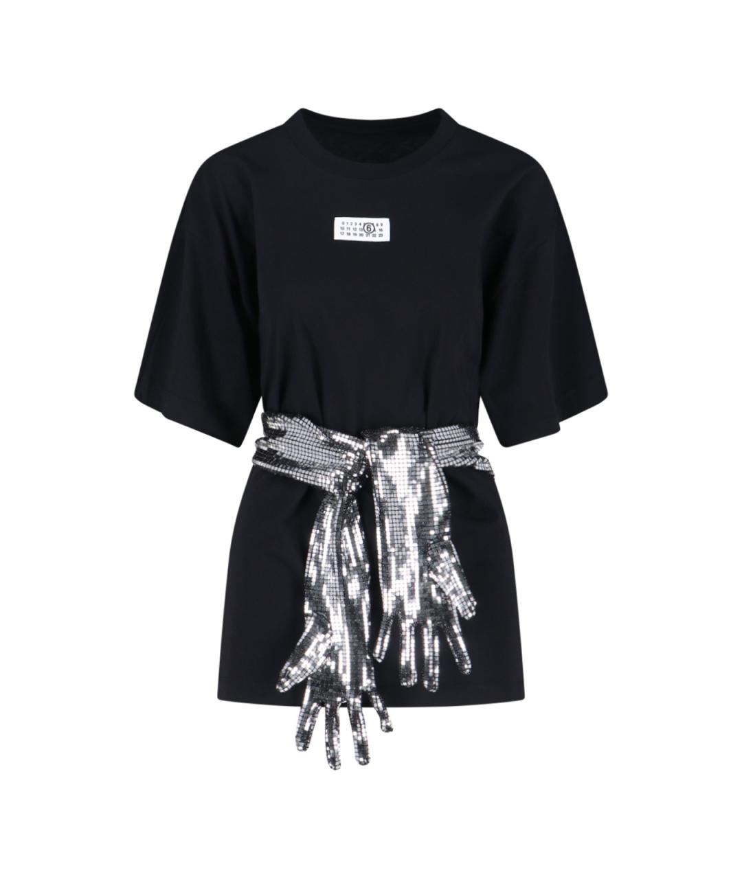 MM6 MAISON MARGIELA Черная хлопковая футболка, фото 1