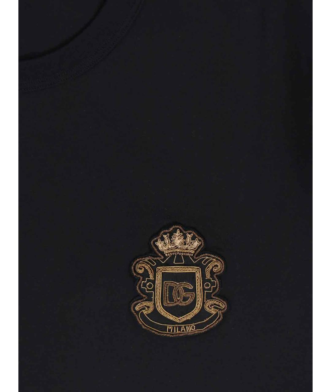 DOLCE&GABBANA Черная хлопковая футболка, фото 3