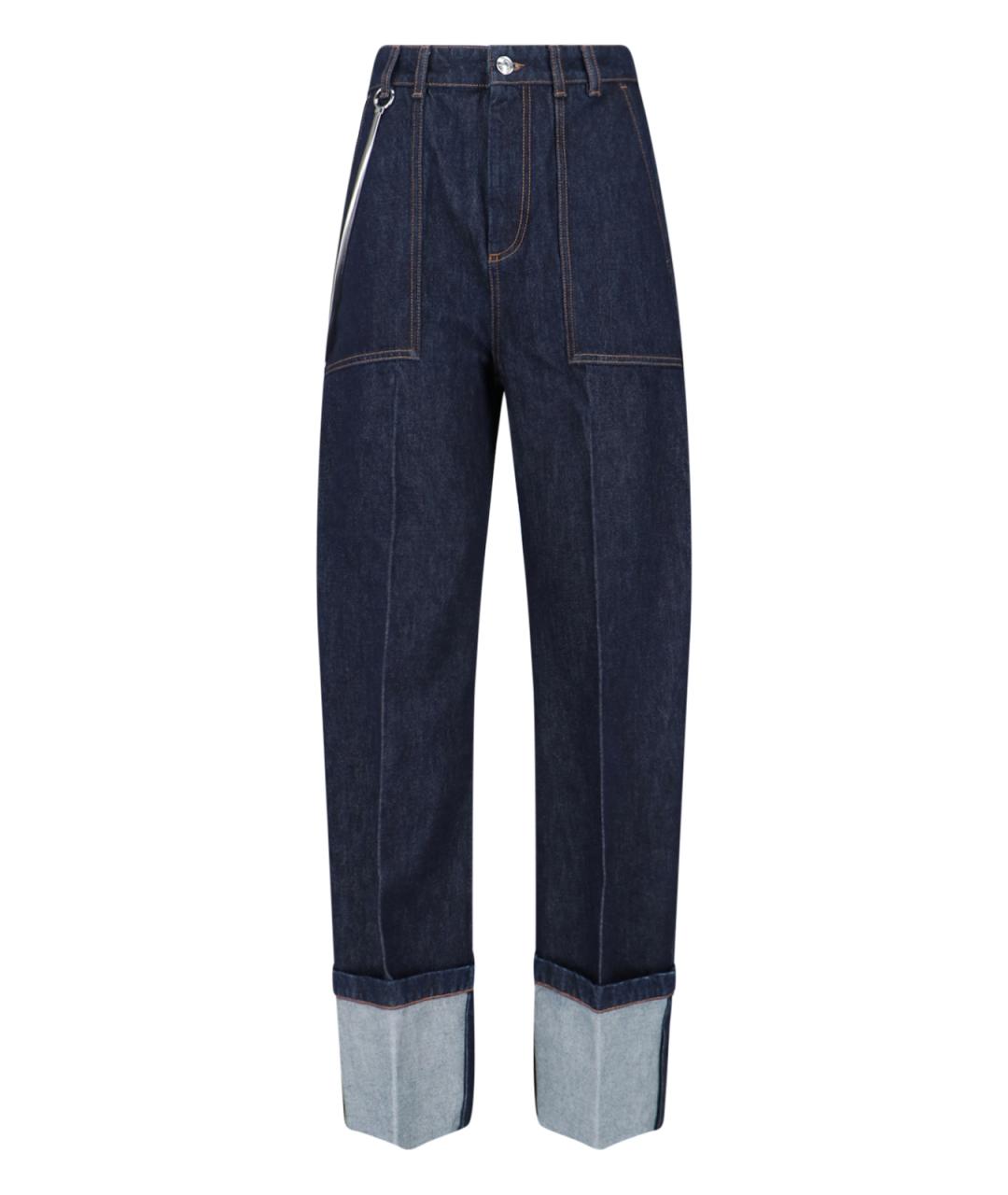 SPORTMAX Синие хлопковые прямые джинсы, фото 1