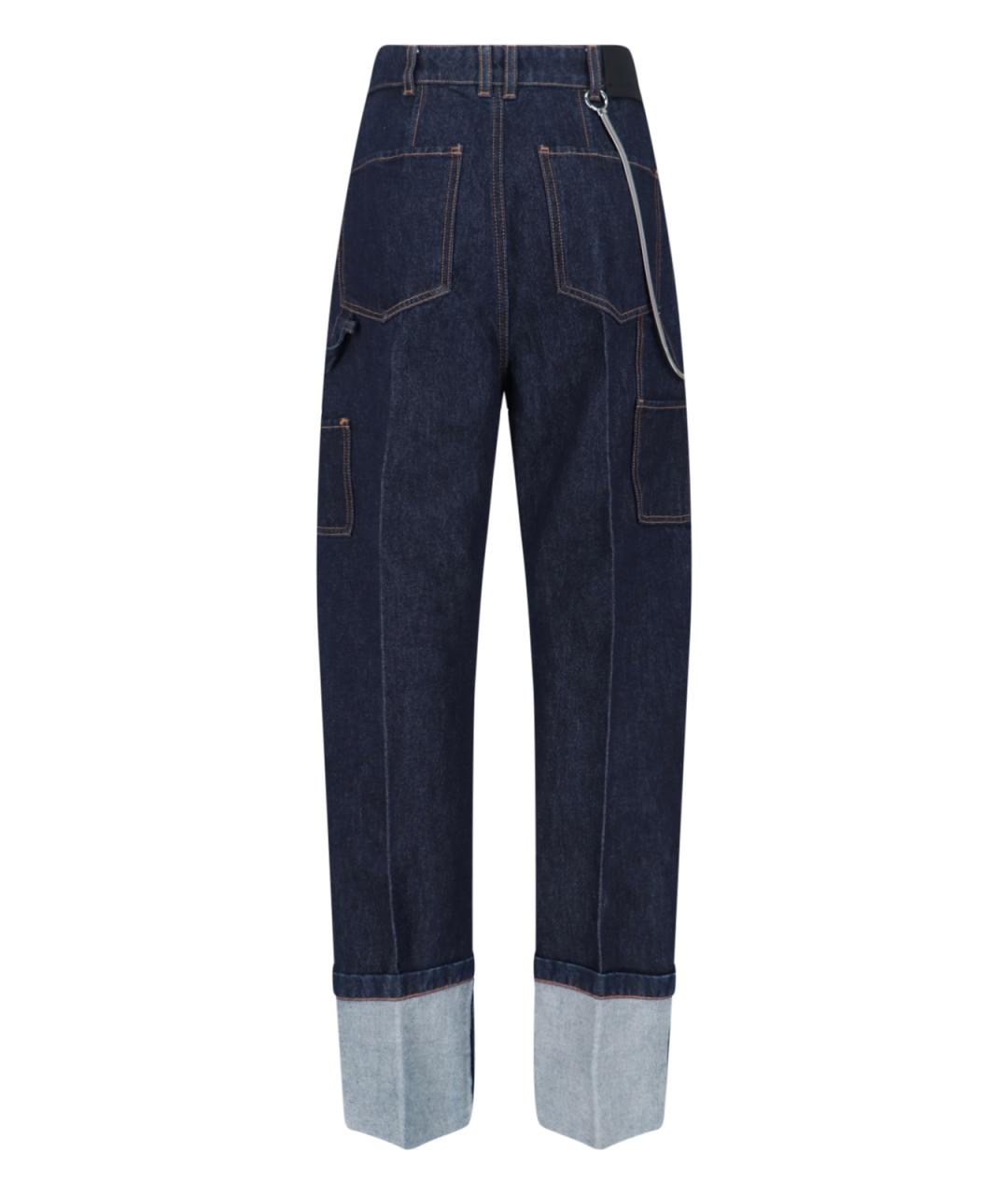 SPORTMAX Синие хлопковые прямые джинсы, фото 2