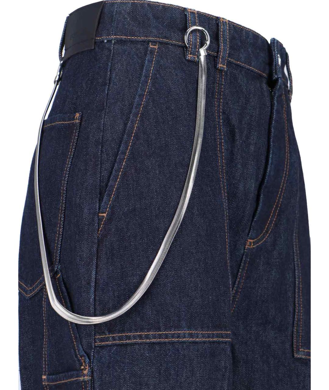 SPORTMAX Синие хлопковые прямые джинсы, фото 4