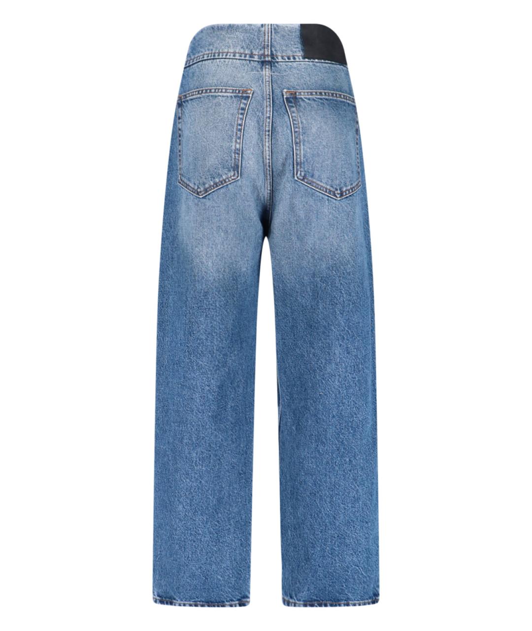 MM6 MAISON MARGIELA Синие хлопковые прямые джинсы, фото 2