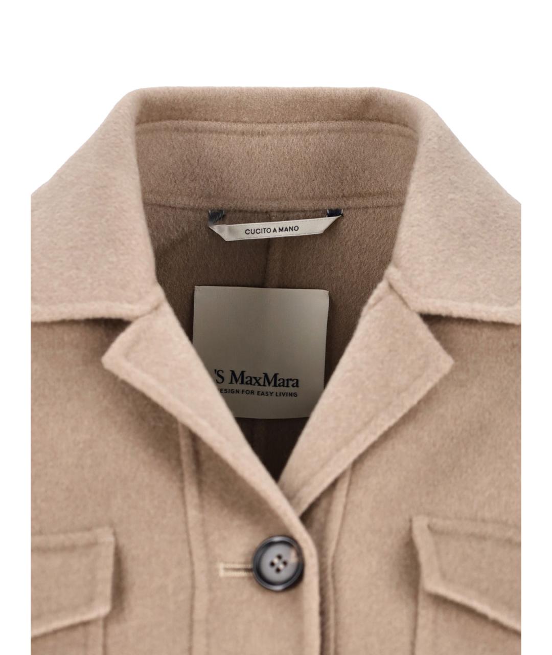 'S MAX MARA Коричневое шерстяное пальто, фото 4